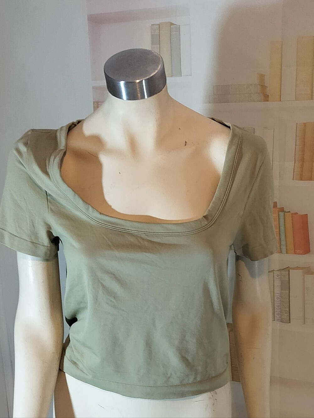 Target Short Sleeve Scoop Neck Top - Sage Green